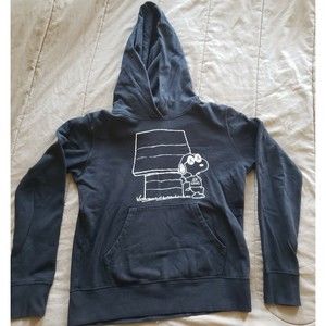 Uni Qlo Klaws Peanuts Snoopy Black Size XS Hoodie